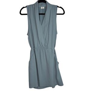 Wilfred Sabine Dusty Light Blue Sleeveless Dress With Tie Waist Size M